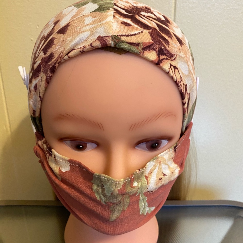 Multi Color Mayflower Head Wrap Face Mask